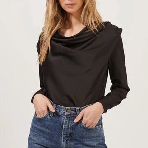 Astr Black Long Sleeve Bodysuit